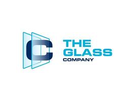 Créatif lettre c verre pour entreprise logo, lettre par cristal verre travaux symbole vecteur