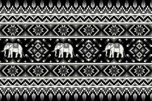 ethnique thaïlandais l'éléphant monotone sans couture modèle. pixel art vecteur conception pour tissu, tapis, tuile, emballage, broderie, fond d'écran, et Contexte
