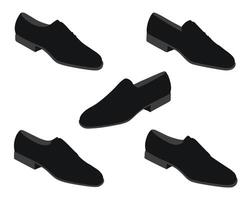 noir silhouette de Pour des hommes faible chaussures, isolé vecteur