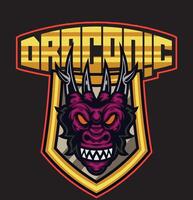 dragon esport logo pour jeu équipe vecteur