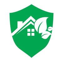 éco feuille Accueil logo. la nature vert maison concept conception icône vecteur. vecteur