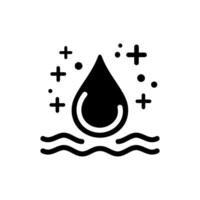 silhouette style logo avec l'eau thème, symbole de vie. vecteur