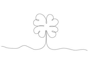 trèfle celtique chanceux symbole continu ligne art traditionnel décoratif feuille isolé sur blanche. patrick journée vacances. vecteur illustration