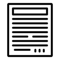 papier texte document icône contour vecteur. record vocal vecteur
