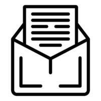 courrier texte Info icône contour vecteur. système étudiant vecteur