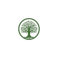 ai généré arbre logo icône modèle conception. jardin plante Naturel ligne symbole. vert branche avec feuilles affaires signe. vecteur illustration.