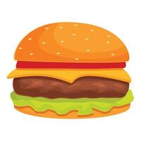 Hamburger nourriture icône dessin animé vecteur. chignon tranche vecteur