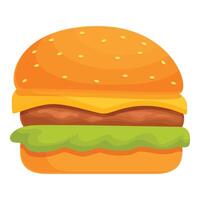 petit enfant Burger icône dessin animé vecteur. repas la gastronomie vecteur