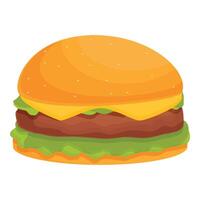 faible Burger icône dessin animé vecteur. chignon tranche fracasser vecteur