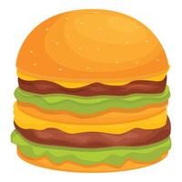 gros protéine Burger icône dessin animé vecteur. vite nourriture vecteur