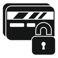 crédit carte fermer à clé icône Facile vecteur. document protéger vecteur
