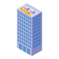 banque bâtiment inflation icône isométrique vecteur. global marché vecteur