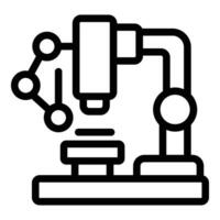 chimie microscope icône contour vecteur. femme recherche laboratoire vecteur