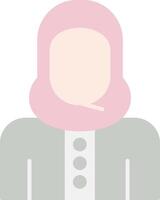 islamique femme plat lumière icône vecteur