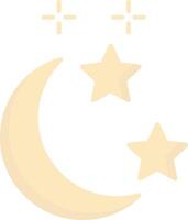 lune et étoile plat lumière icône vecteur