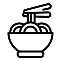 asiatique soupe nourriture icône contour vecteur. rue marché vecteur