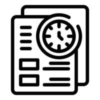 abonnement papiers icône contour vecteur. forme liste vecteur