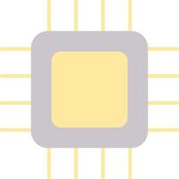 CPU plat lumière icône vecteur