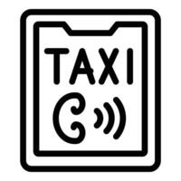 Taxi appel un service icône contour vecteur. carte un service vecteur