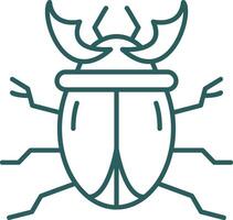 scarabée ligne pente vert icône vecteur