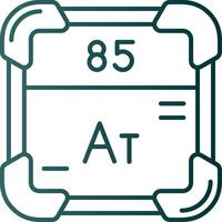 astatine ligne pente vert icône vecteur