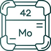 molybdène ligne pente vert icône vecteur