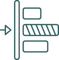 la gauche alignement ligne pente vert icône vecteur