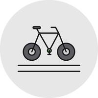 vélo ligne rempli lumière cercle icône vecteur
