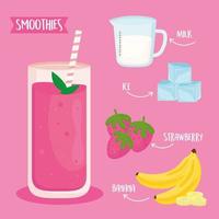 smoothies fruits ingrédients vecteur