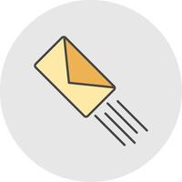 Express courrier ligne rempli lumière cercle icône vecteur