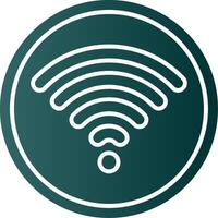 Wifi glyphe pente vert icône vecteur