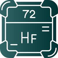 hafnium glyphe pente vert icône vecteur