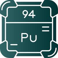 plutonium glyphe pente vert icône vecteur