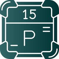 phosphore glyphe pente vert icône vecteur