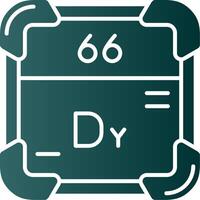 dysprosium glyphe pente vert icône vecteur