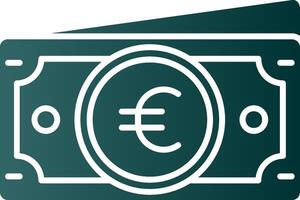 euro glyphe pente vert icône vecteur