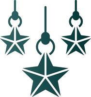 Noël étoile glyphe pente vert icône vecteur