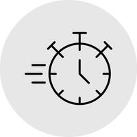 chronomètre ligne rempli lumière cercle icône vecteur