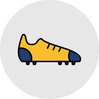 Football bottes ligne rempli lumière cercle icône vecteur