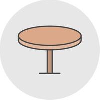 rond table ligne rempli lumière cercle icône vecteur