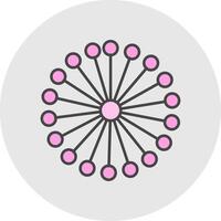 mimosa ligne rempli lumière cercle icône vecteur