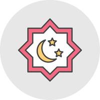 islamique étoile ligne rempli lumière cercle icône vecteur