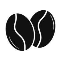 icône de silhouette de grains de café noir vecteur
