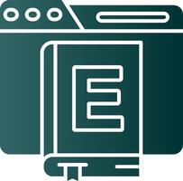 ebook glyphe pente vert icône vecteur