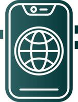global glyphe pente vert icône vecteur