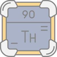 thorium ligne rempli lumière icône vecteur