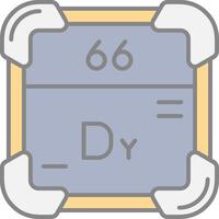 dysprosium ligne rempli lumière icône vecteur