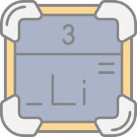 lithium ligne rempli lumière icône vecteur