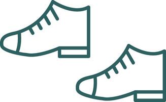 icône de dégradé de ligne de chaussures vecteur