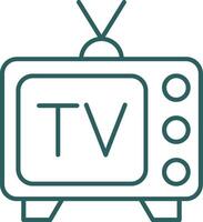 icône de dégradé de ligne tv vecteur